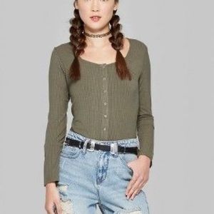 Wild Fable Olive Crop Top